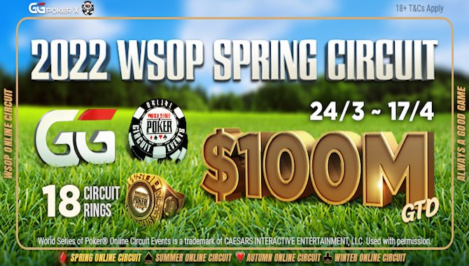 Wiosenna edycja online WSOP 2022 gwarantuje 100 mln $