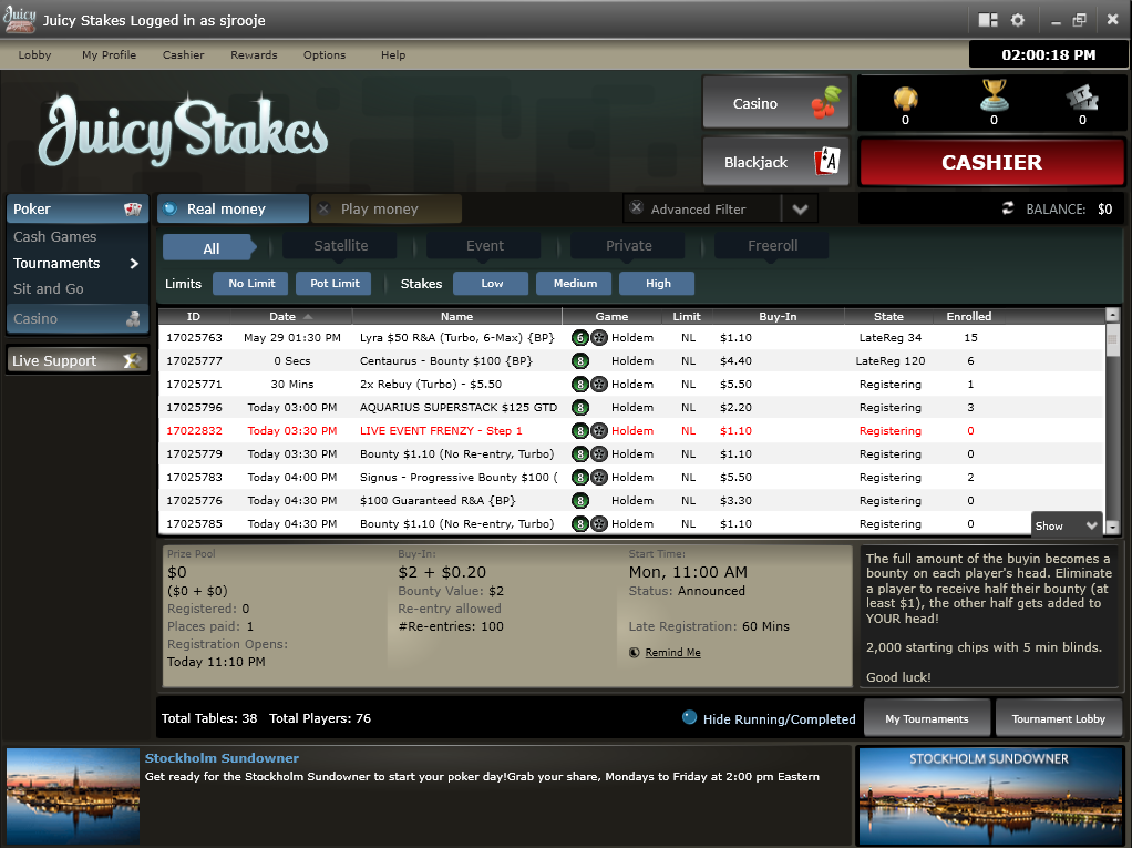 Juicy Stakes Poker main 1