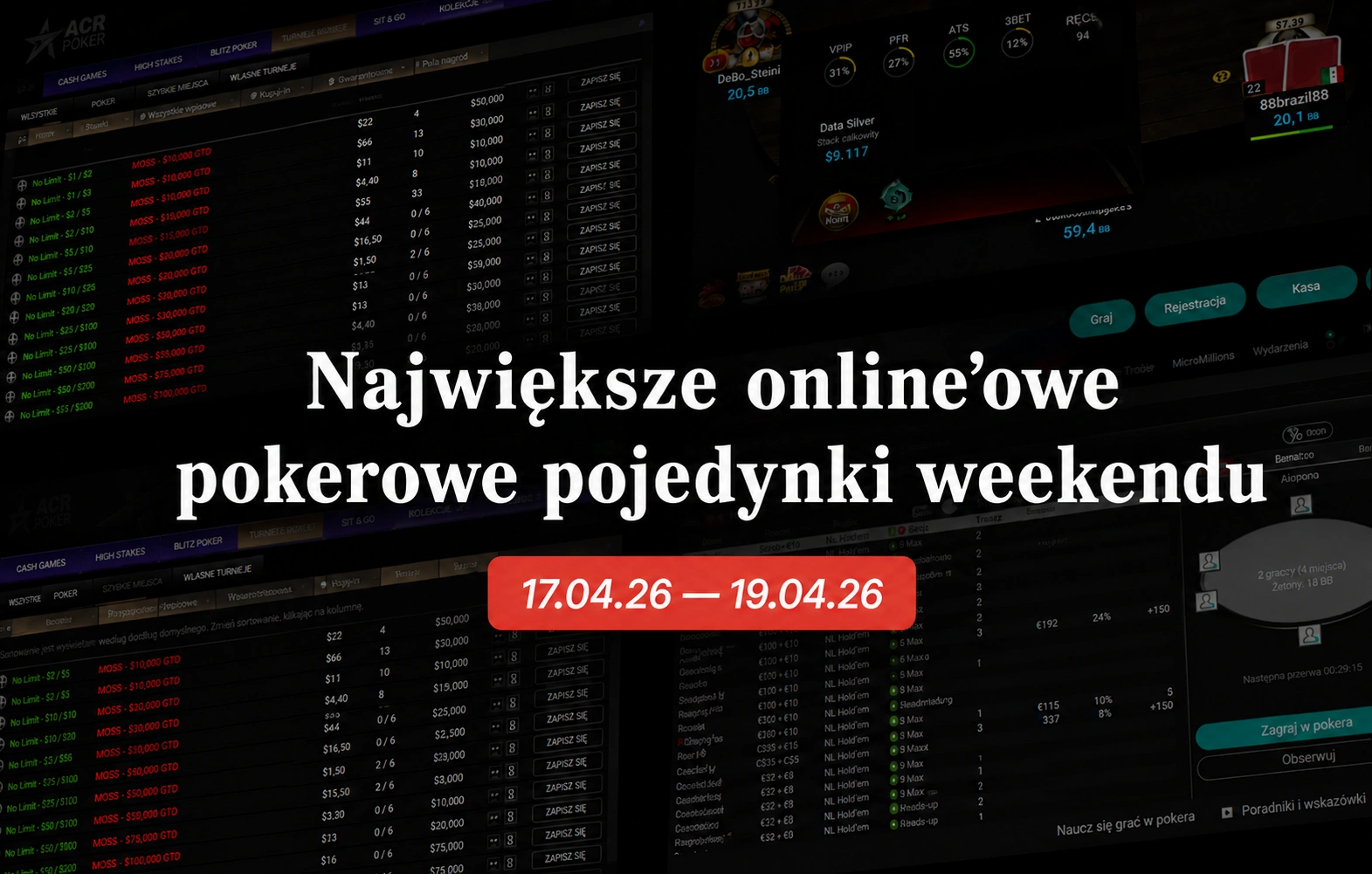 Weekend pełen turniejów KO – największa akcja bounty na GGPoker, PokerStars i ACR