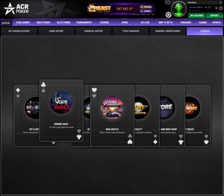 Aby zdobyć darmowy klucz i uruchomić Vault Rush, dołącz do kanału ACR Poker na Telegramie.