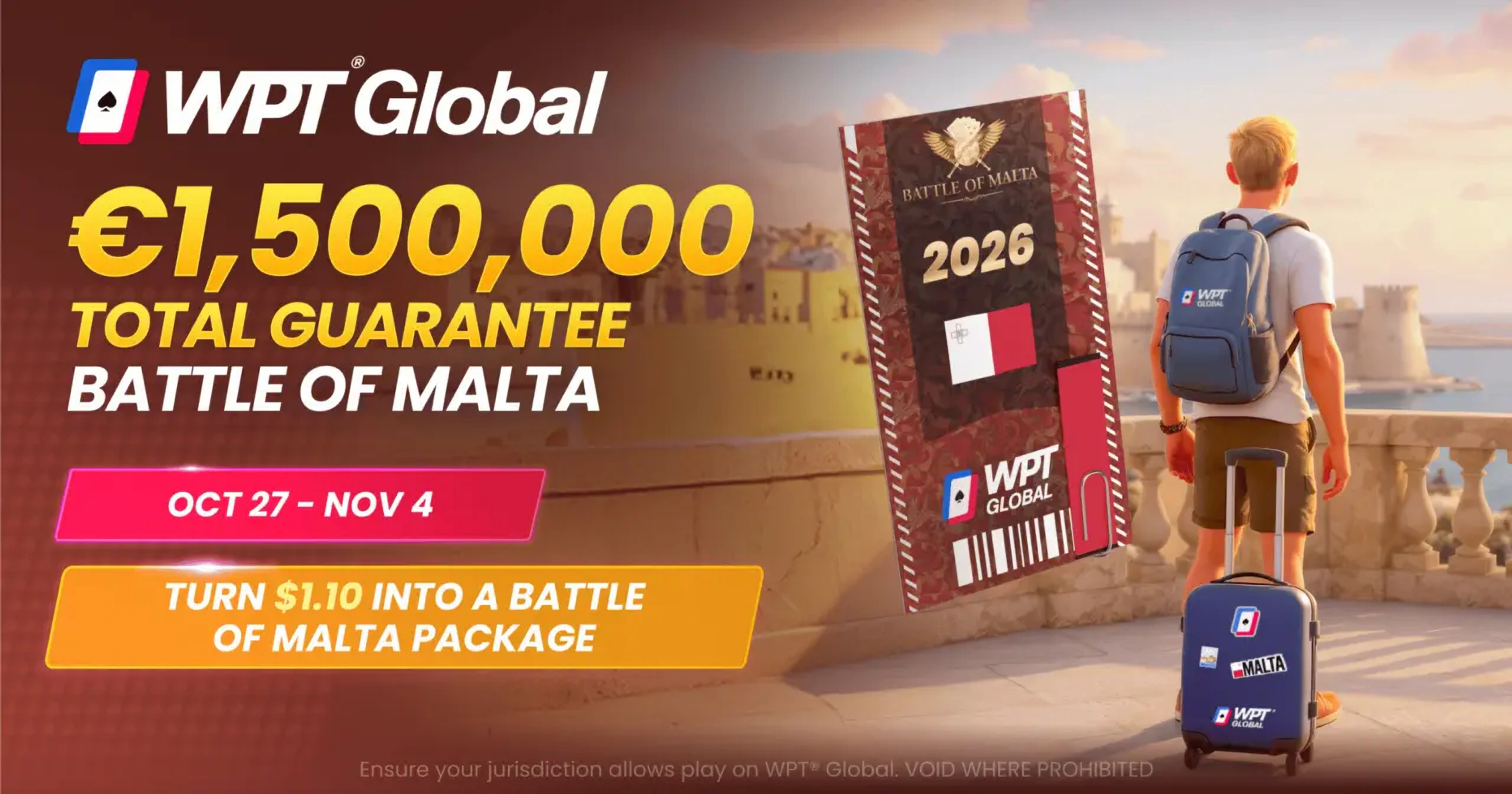 Jesienna edycja Battle of Malta odbędzie się w Casino Malta od 27 października do 4 listopada 2026.