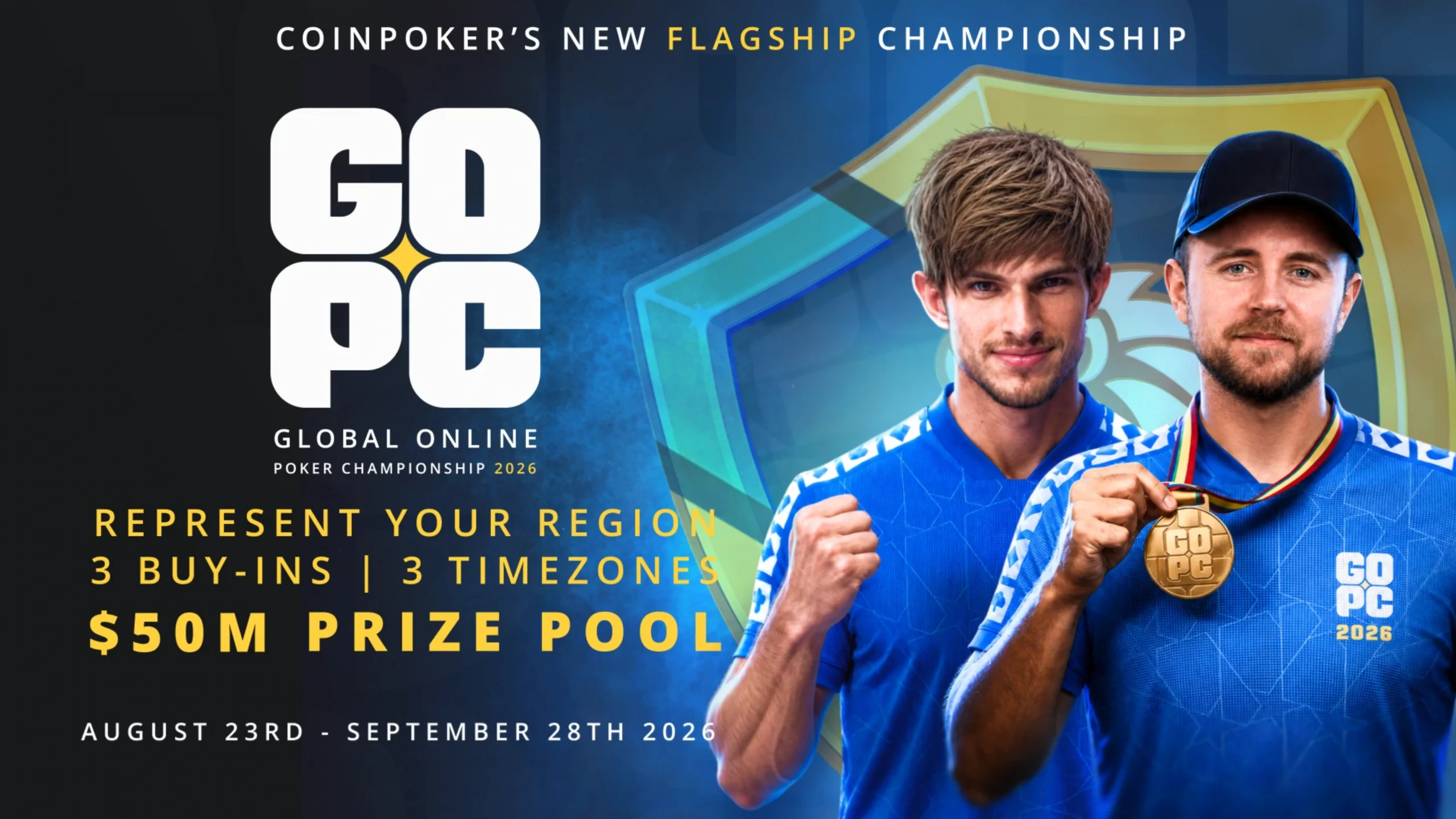 Pierwsza edycja GOPC 2026 z gwarancją $50,000,000 odbędzie się w CoinPoker od 23 sierpnia do 28 września. To największa seria w historii platformy – poniżej jej kluczowe elementy.