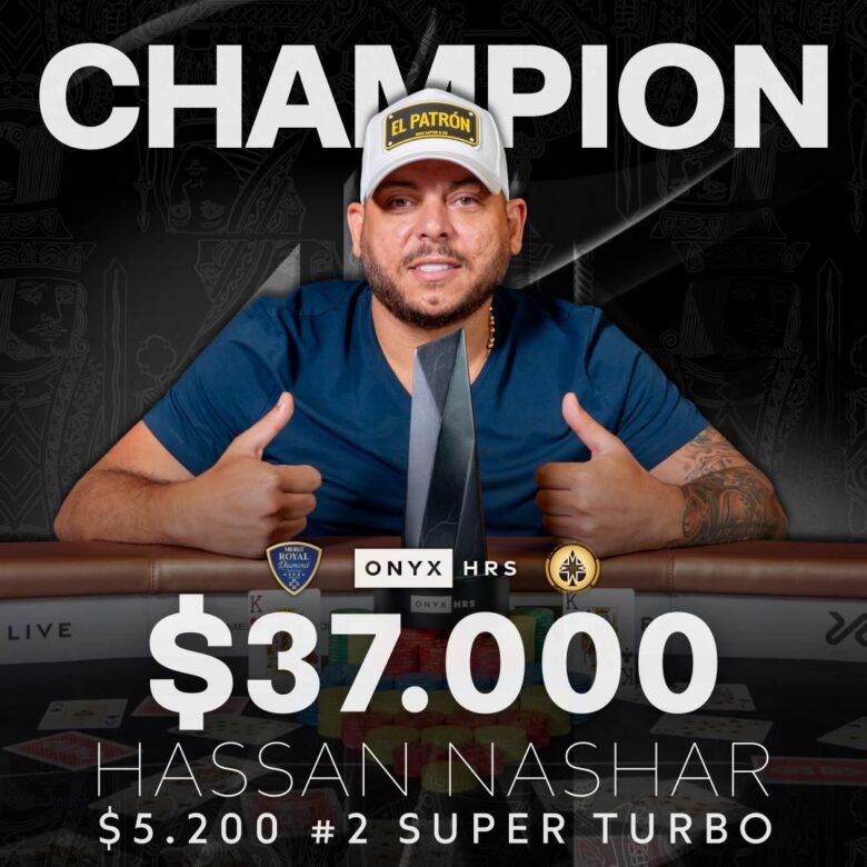 Pierwsze trofeum serii – turniej $5,200 Super Turbo z 28 wpisowymi. Po dealu w piątkę zwycięża senegalski biznesmen Hassan Nassar „El Patron” i zgarnia $37K.