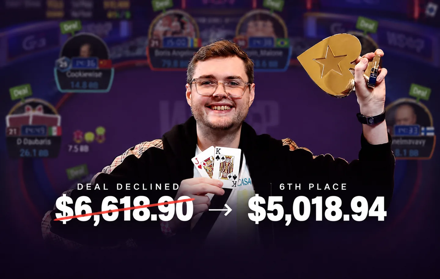 Jamie Dwan odrzuca deala przy stole finałowym WSOP Online. Karma szybko wraca