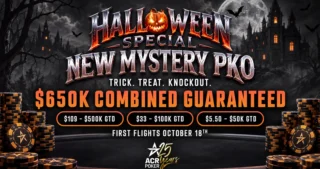 ACR Poker officially launches its new Mystery KO format on October 18 with three Halloween multi-flight tournaments