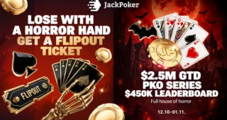 JackPoker startuje z dwiema halloweenowymi promocjami: Full House of Horror ($2,95 mln w bounty i leaderboardach)