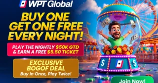 WPT Global uruchomił 1 października 2-For-1 Tournament na wieczorny PKO z pulą $50,000.